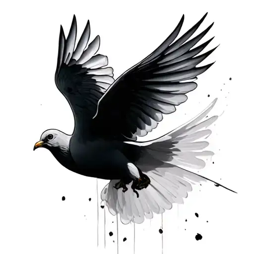 Dove Flying Towards The Ground