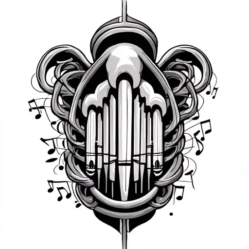 Tattoos With Organ And Music Notes