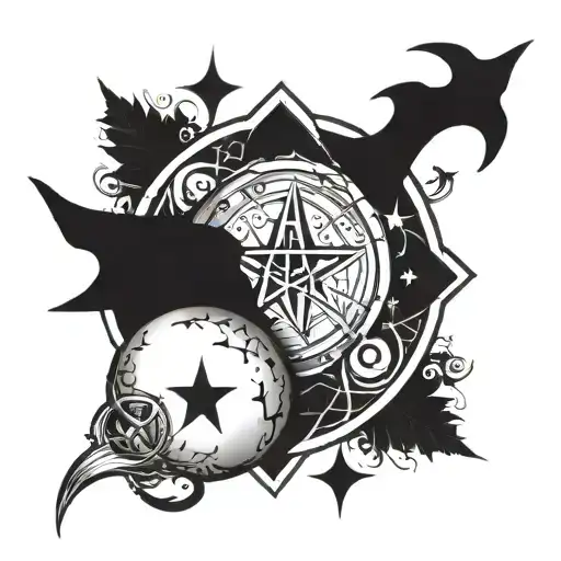 Witchy Symbols With Moons