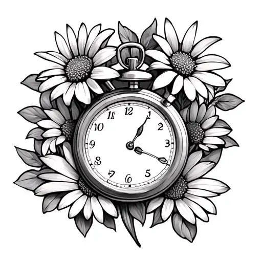 Footprints Stop Watch Aster Flowers