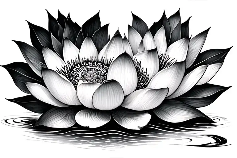Lotus Flower With Mandala Design For Two People Standing Side By Side To Create The Whole Flower
