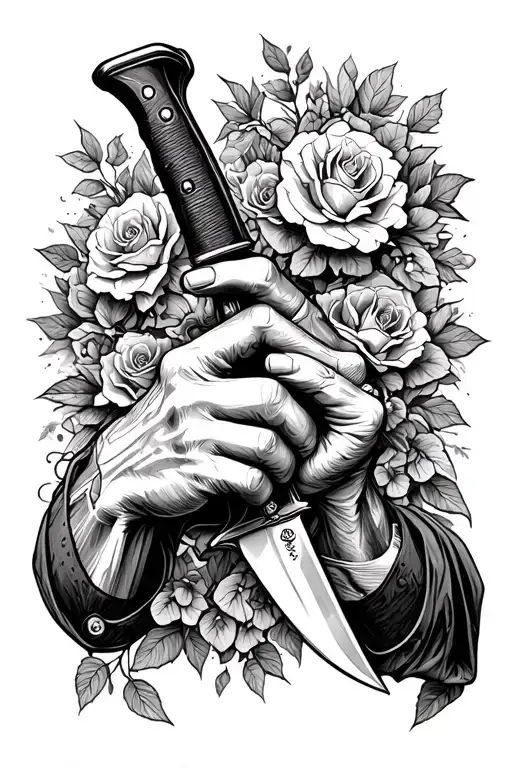 Hand Holding A Knife