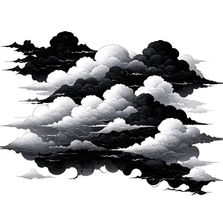 Black Japanese Cloud Background