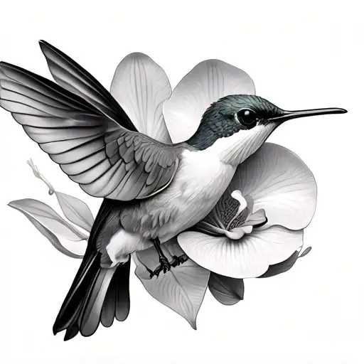 Hummingbird And Orchid