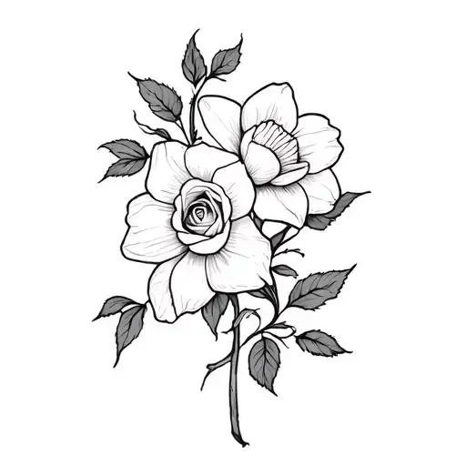 Daffodil And Rose Vine Wrapping