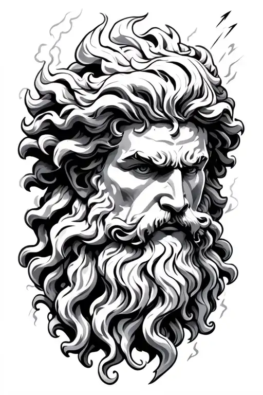 Zeus With Lightning Bolts And Greek Mythology