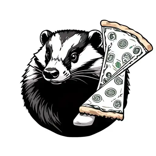 Dead Badger With Frozen Pizza And Cash