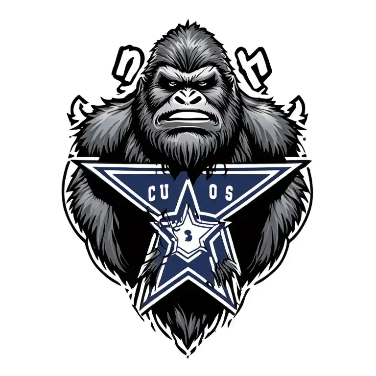 Bigfoot Wearing Dallas Cowboy Star