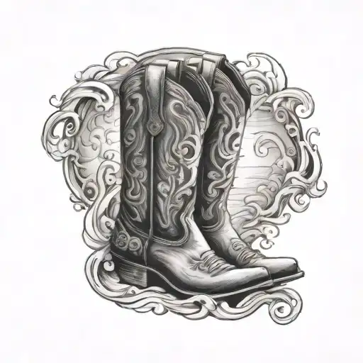 Cowboy Boots And Ocean
