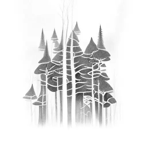 Scary Forest With Monsters And A Outdoor Themed Background