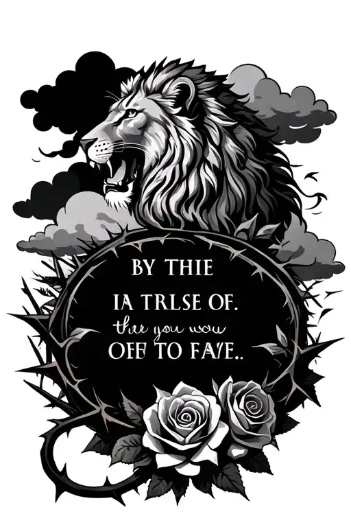 Bible Verse About Faith With Lions And Clouds And Roses And Thorns