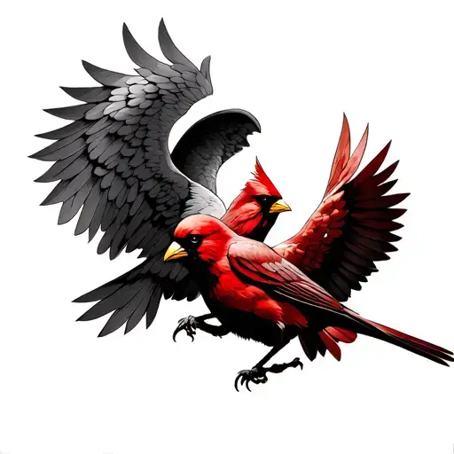 Arch Angel Michael And Cardinal Bird