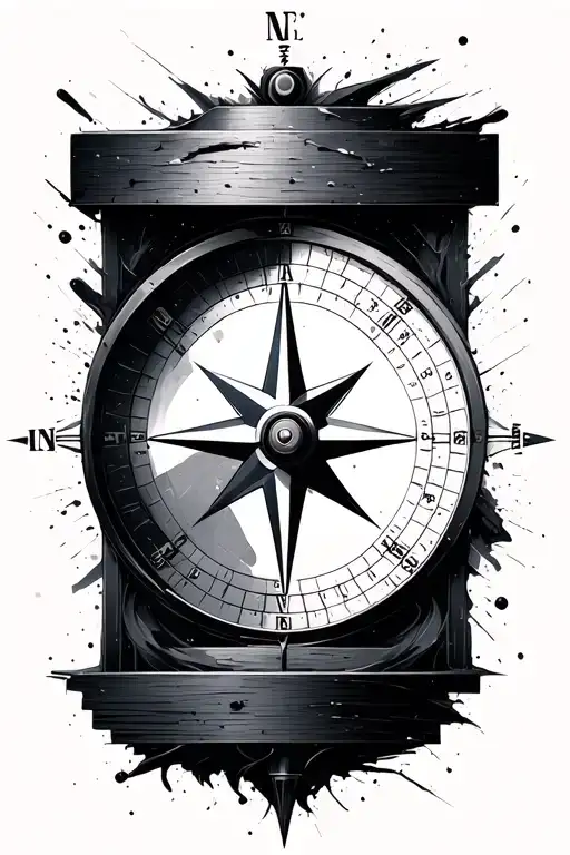 Compass In The Style Of Abstraction