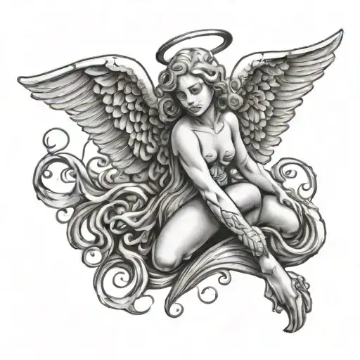 Angel Made Of Clam And Mussel Shells