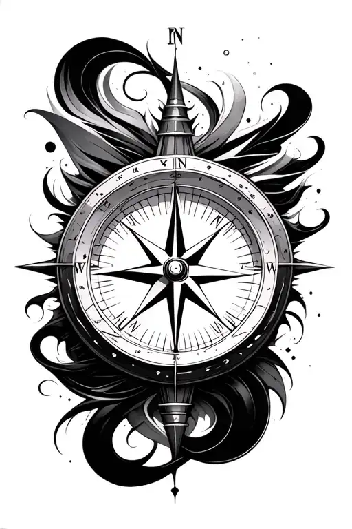 Compass In The Style Of Abstraction