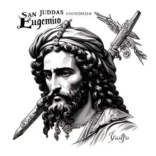 San Judas With Eugenio Name Written