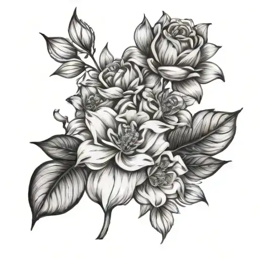 July Birth Flower Intertwined