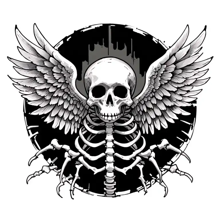 Skeleton Wings With Spine