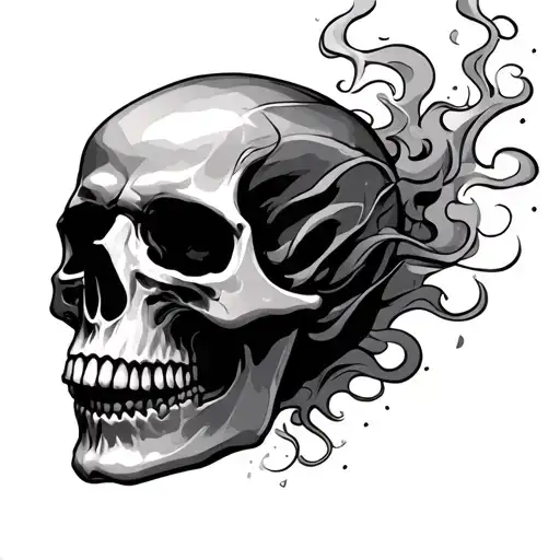 Skull With Smoke Rising
