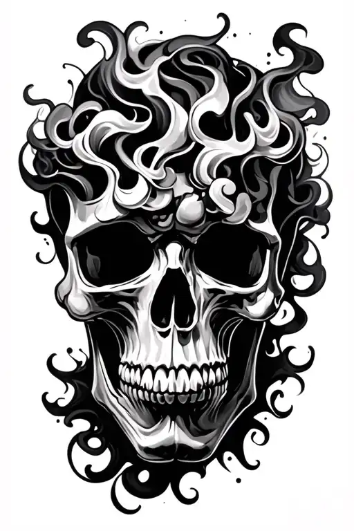 Skull With Smoke Rising
