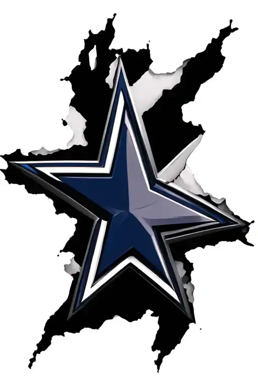 Dallas Cowboys 3D Logo Rip Skin Around