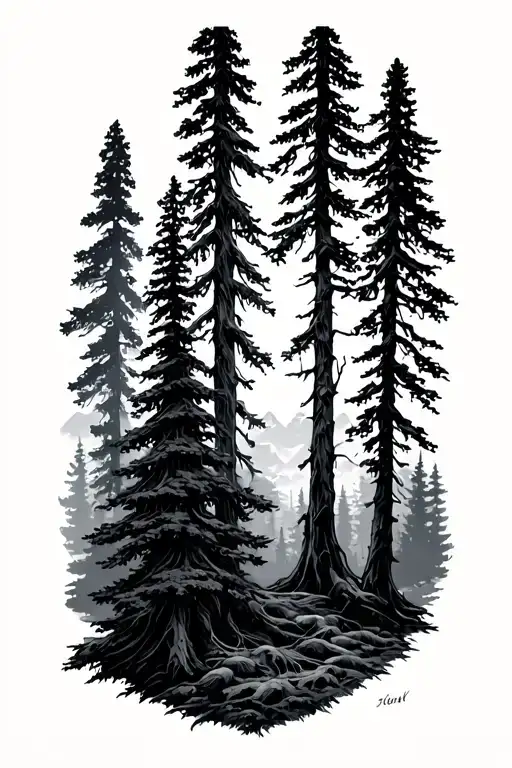 Oregon Trees From Bottom