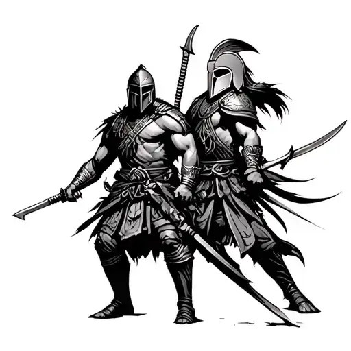 Spartan And Samurai Warrior