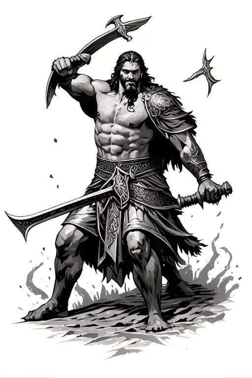 Christian Warrior Battling