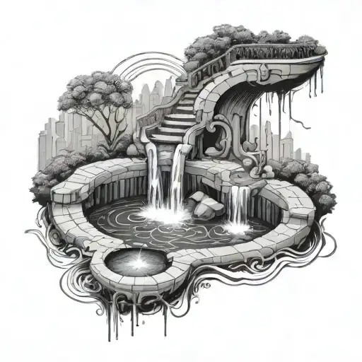 An Intricate Design Of A Swimming Pool Being Built With Water Flowing In Different Directions