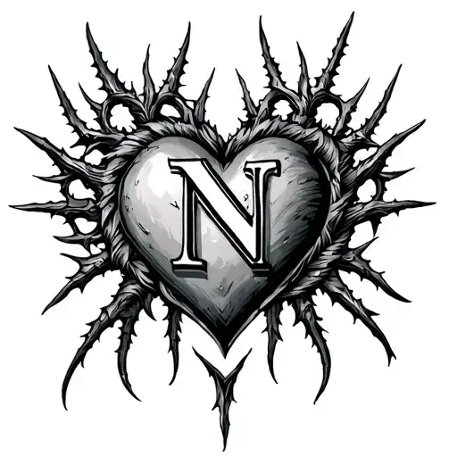 Heart With N In The Middle Thornes