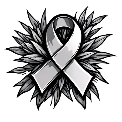 Cheif Symbol Intertwined With Cancer Ribbon