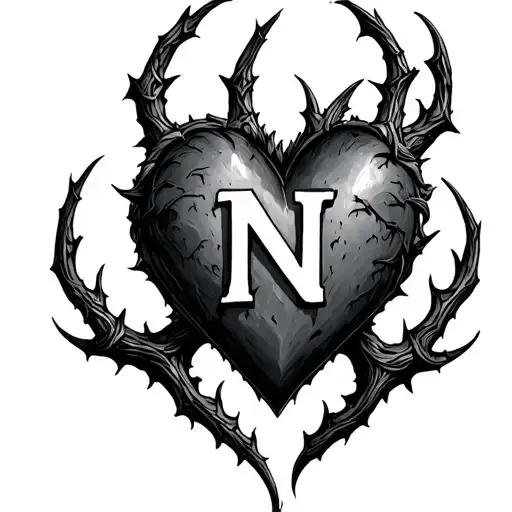 Heart With N In The Middle Thornes