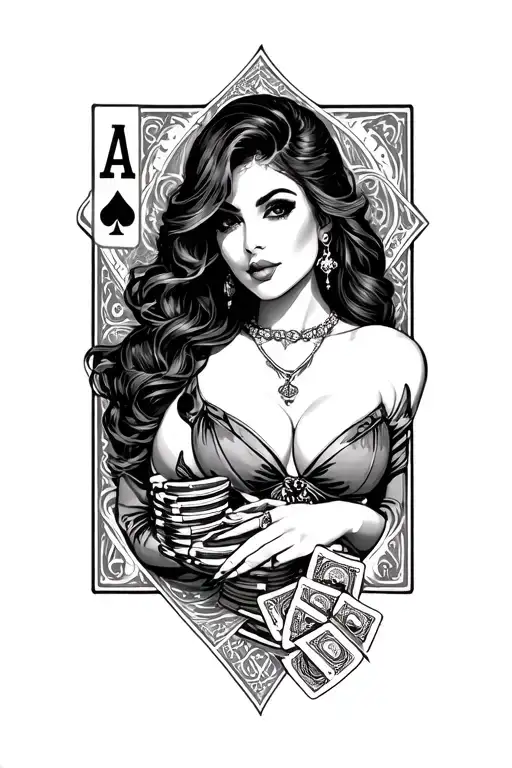 Poker Money Pinup