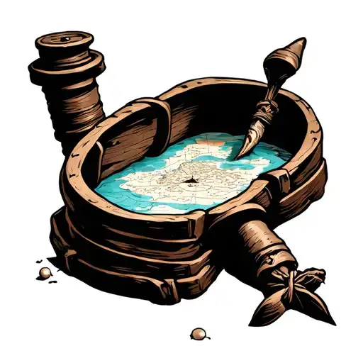 Uncharted Treasure Map With Pharmaceutical