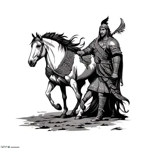 Horse And Warrior With Kapoor Name