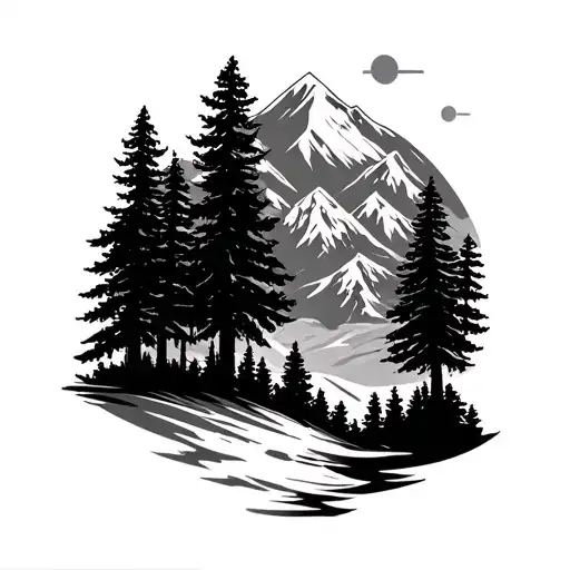 Mountains Trees Hockey Sleeve Bicep