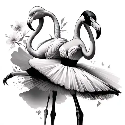 Flamingo And Ballerina