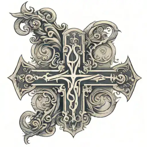 Inverted Cross With Angel Numbers 666 999