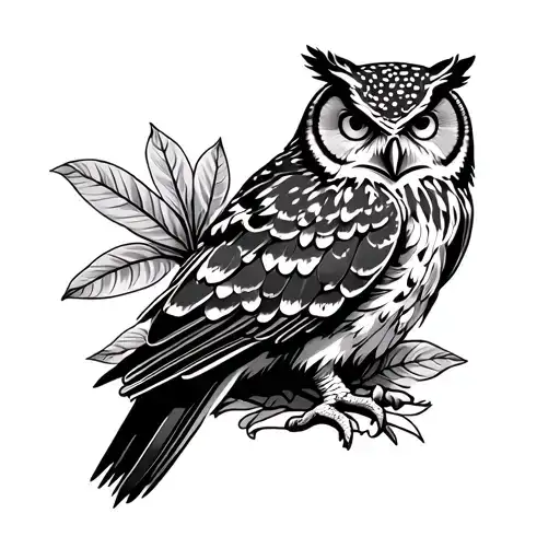 Hawaiian Owl Perched