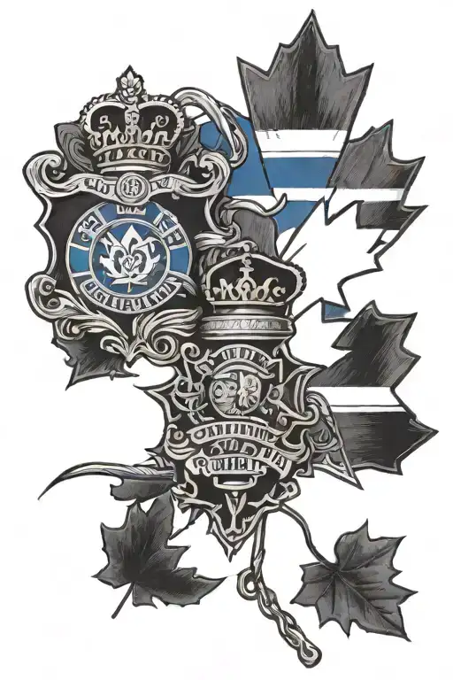 Canadian Police Thin Blue Line Art