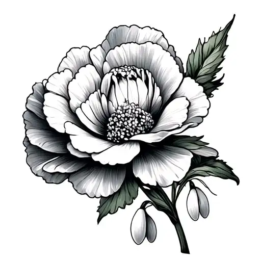 Carnation And Snowdrop