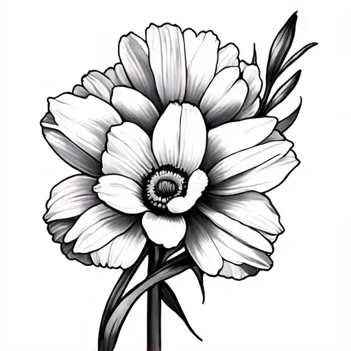 Narcissuss Daisy And Poppy Flower Wrap My Arm