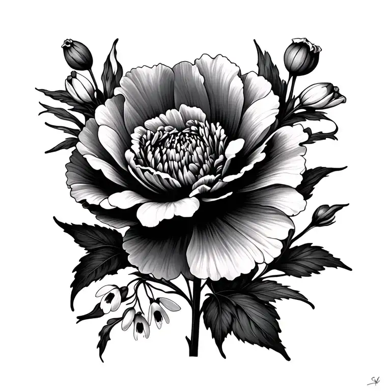 Carnation And Snowdrop