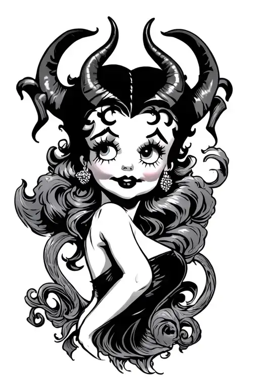 Betty Boop Devil Horns And Tail