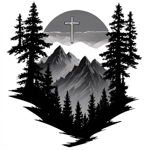 Cross Mountains Trees