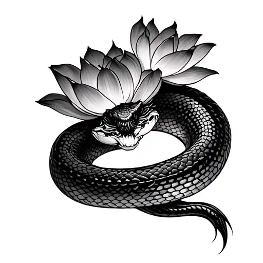 Snake And Lotus