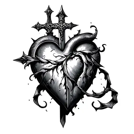 Dagger Behind The Heart Of Christ