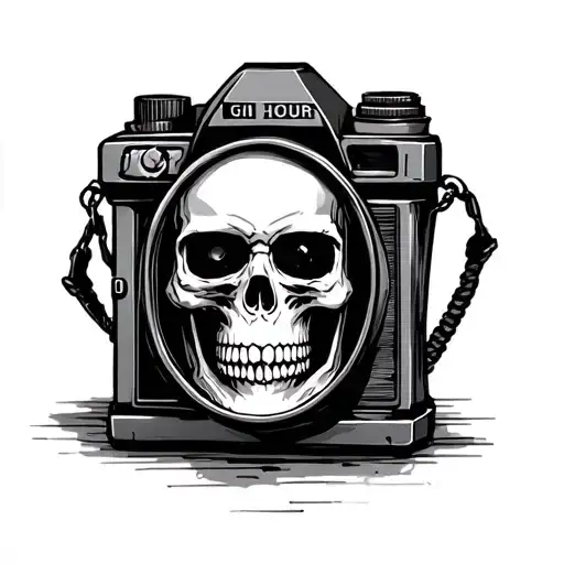 Skull Camera Hour Glass
