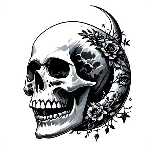 Skull And Moon