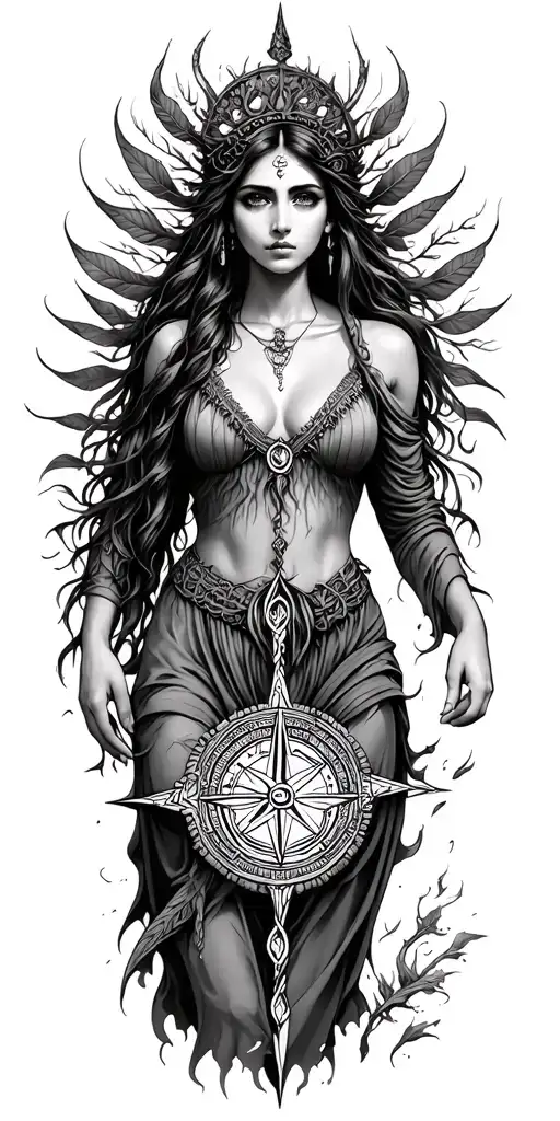 Druid Woman Nature Compass